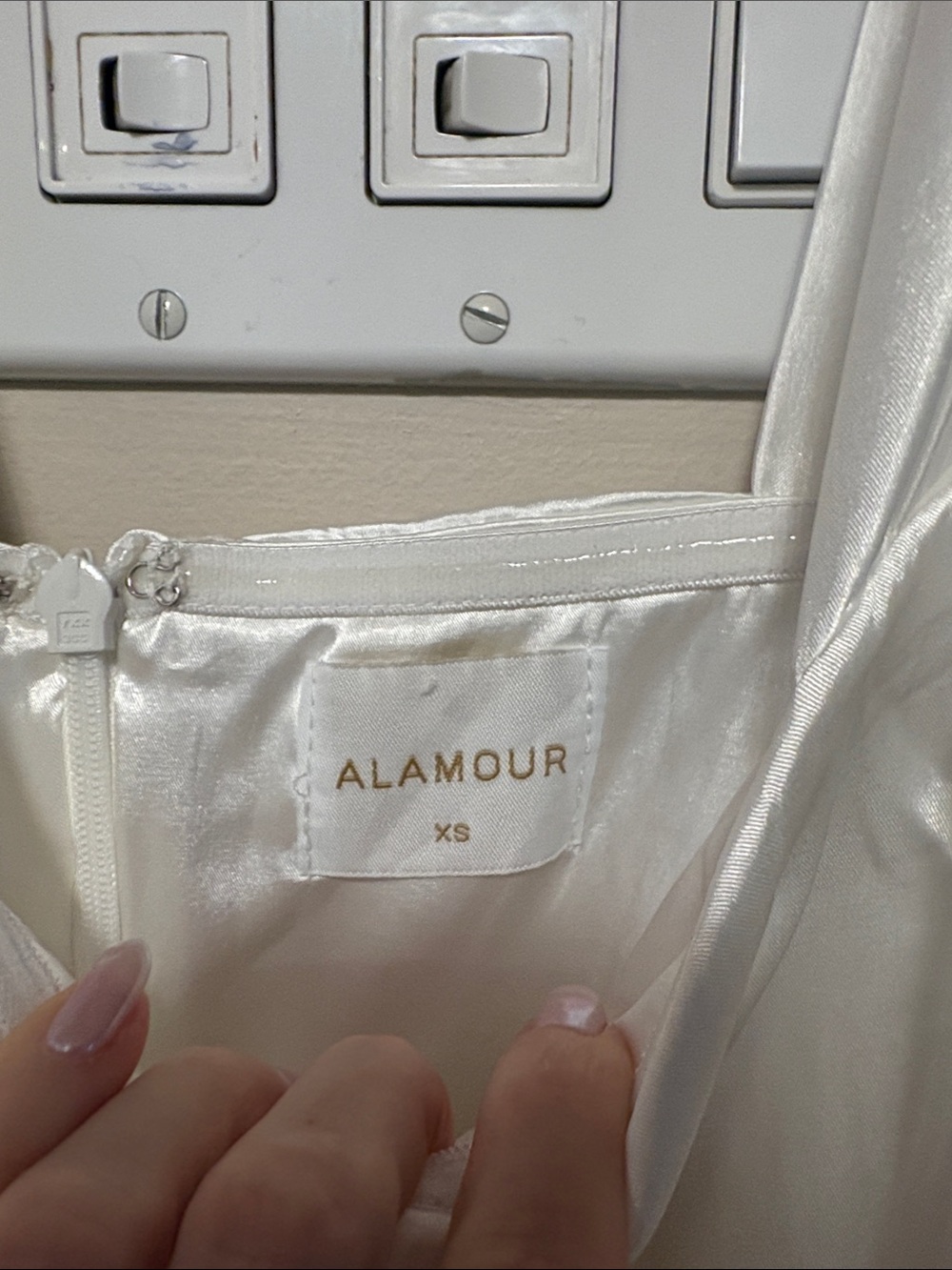 Alamour The Label Ivory Satin Ruched Mini Dress - Picture 5 of 12